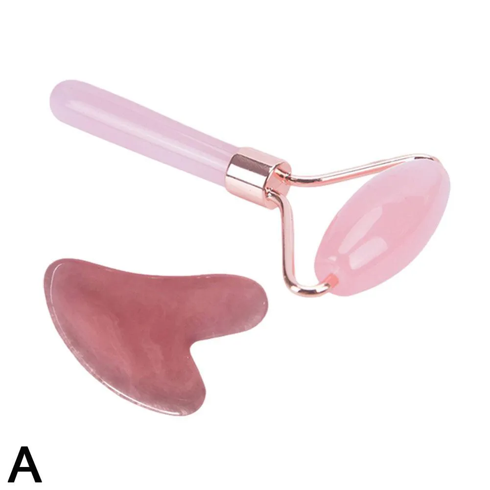 Kamien Gua Sha Stone For Face Massage Rose Quartz Jade Stone Face Massage Roller Gua Sha Scraper Board Face