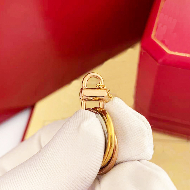 مصمم كلاسيكي من ثلاث حلقات سلسلة قلادة Nacklace Silver Rose Gold Clavicle Netclace Jewelrys Simple Luxury Fendants Titanium Jewelry Gift
