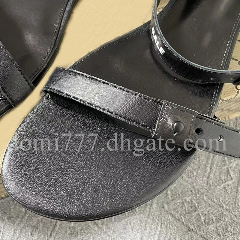 Met brief logo mode mode dames platte lederen sandalen voor zomer sandalen zwart roze groene EU35-42