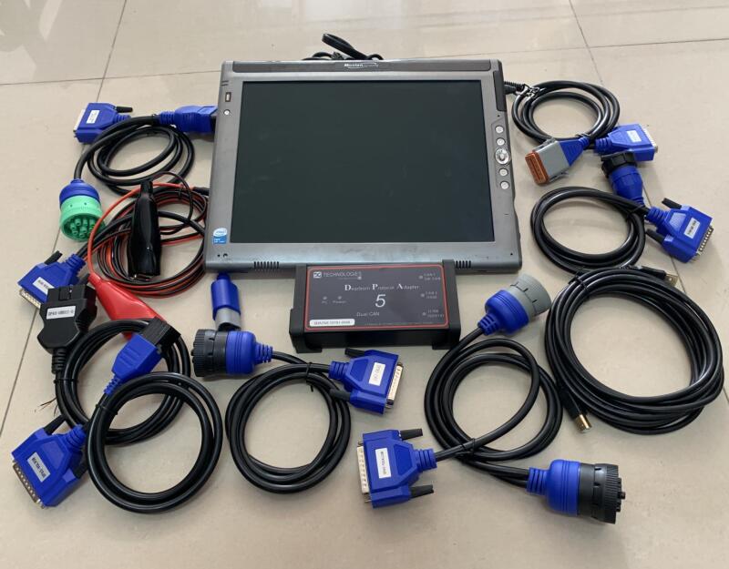 Adaptador de protocolo Dpa5 Dearborn 5 scanner de caminhão resistente com laptop LE1700 funciona para multimarcas com suporte em vários idiomas