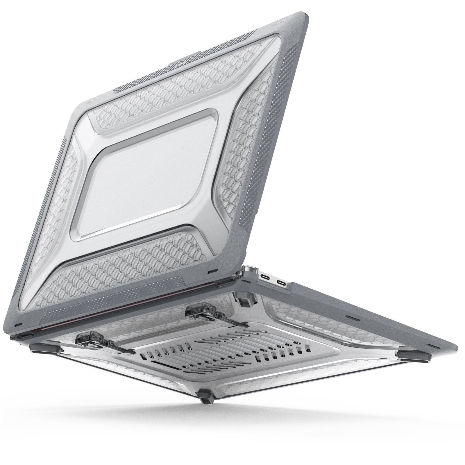Laptop -fodral för MacBook Air 13 13.6 A2337 A2681 Pro 13 16 14 A2442 A2485 M1 M2 M3 Hårt skalprodukter med stativ med stativ