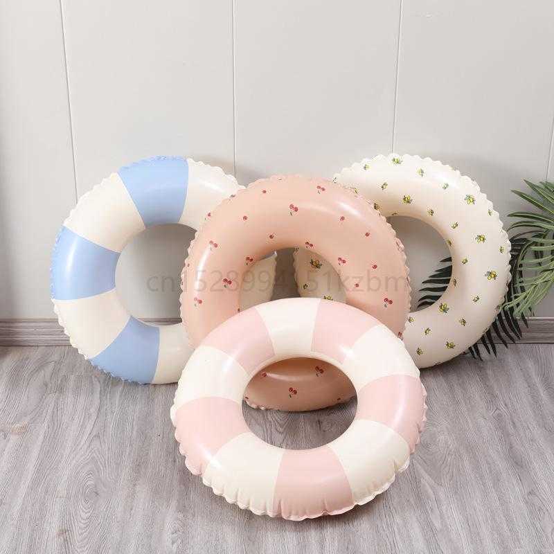 Inflatable Floats Tubes Children's summer striped board game swimming ring toy outdoor swimming pool water game swimming ring children's beach toy P230519