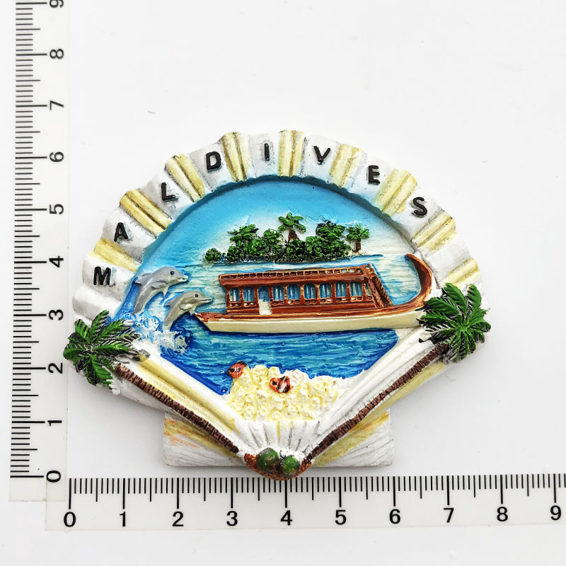 Fridge Magnet Stickers Maldives Marine Tourism Commemorative Decorative Crafts Resin Painted Turtle Magnetic Refriger Stickers