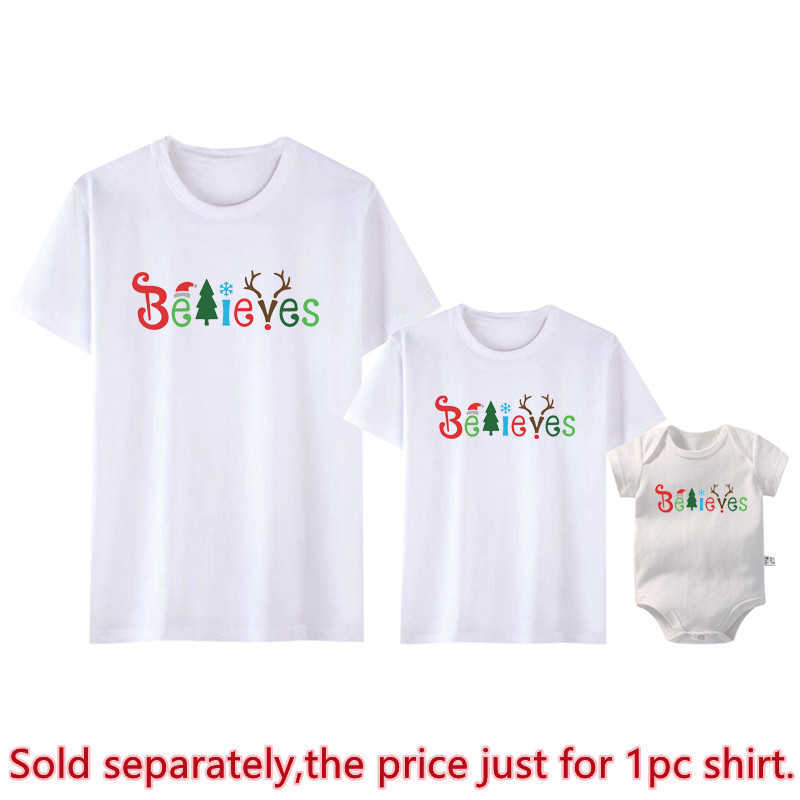 Family Outfits Interesting to believe that cotton parents daughters sons T-shirts baby jumpsuits family appearance Christmas clothing G220519