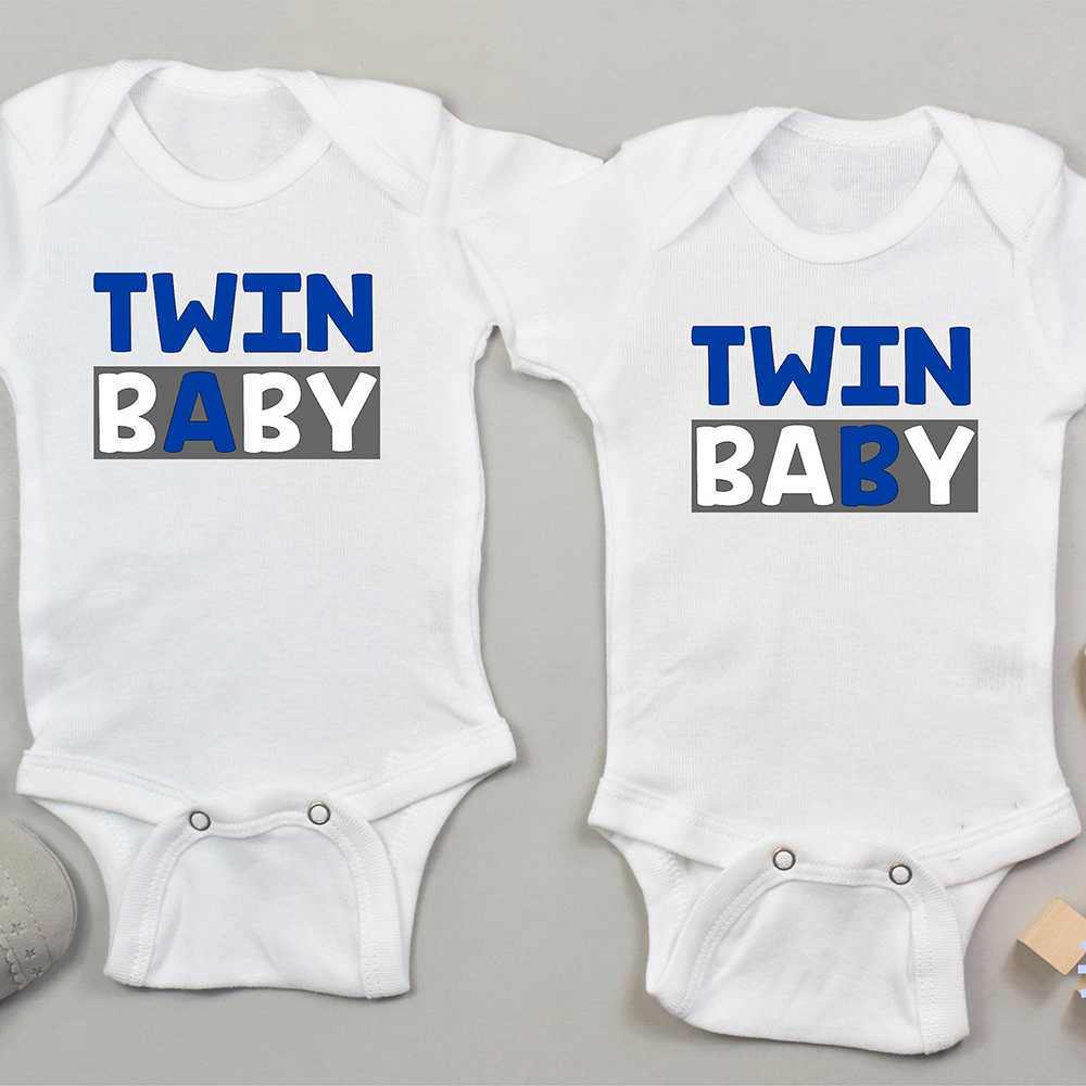 Family Matching Outfits Twin S Twin Baby Gift Matching Twin Outfits Boy Girl Newborn Coming Home Outfits Summer Short Sleeve Jumpsuit G220519