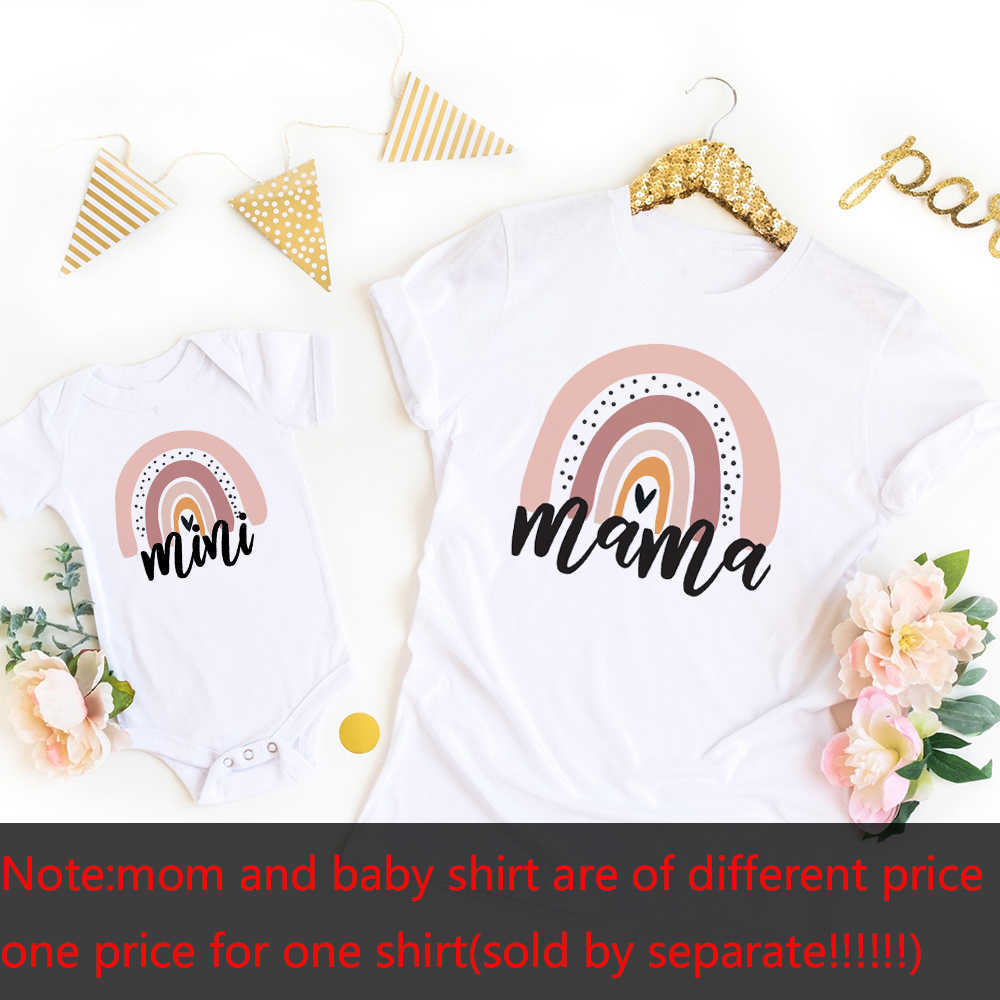 Family Matching Outfits Rainbow Mom and Mini Shirt Rainbow Baby Clothing Rainbow Baby Gift Mom Shirt Mom and Me Shirt Unisex Cute Print Family Set G220519