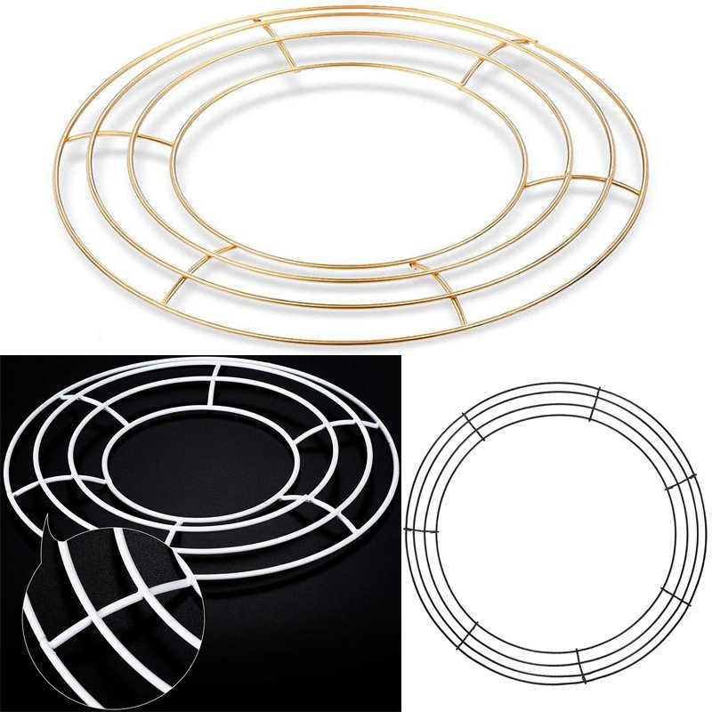 1 pièces 20-40 cm cerceau rond en métal bricolage décoration de noël cadre de couronne de fil tenture murale pour les décorations de mariage Valentine G230518