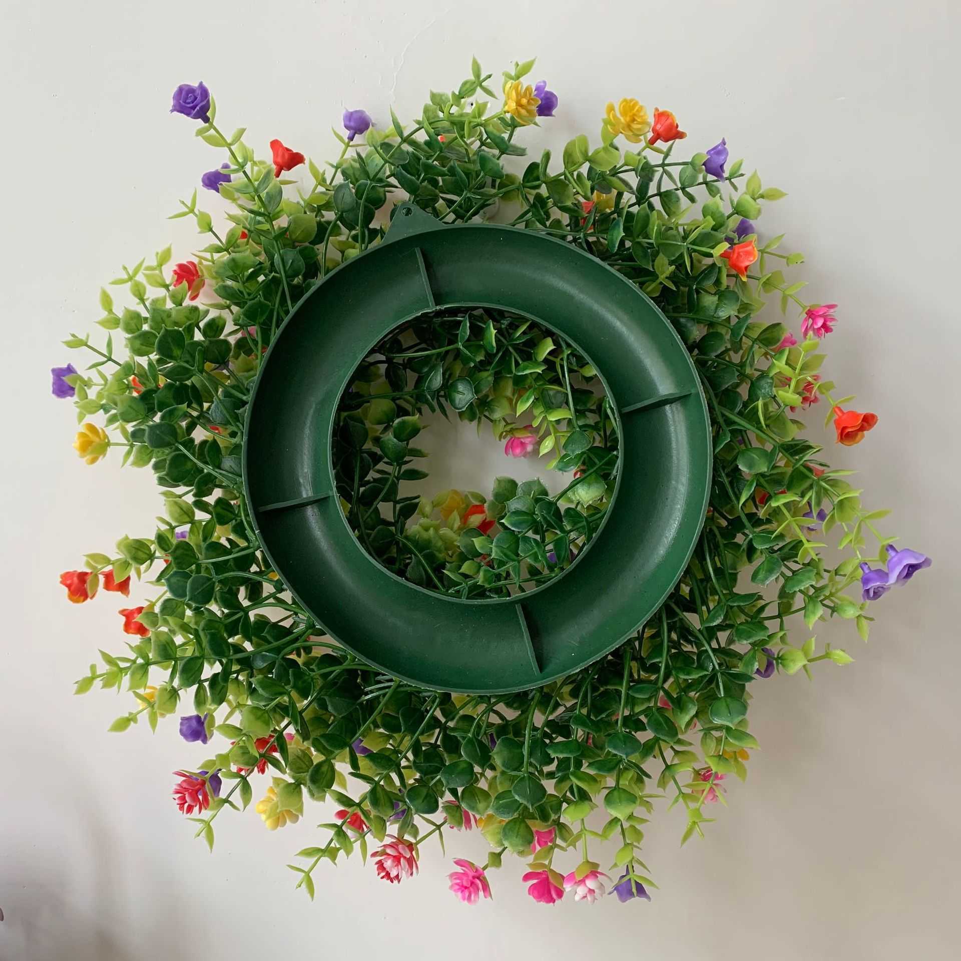 Färgglada krans 50/45 cm Spring Summer Wreath Artificial Flower Garland för ytterdörrens hemväggfönster Party Decoration G230518