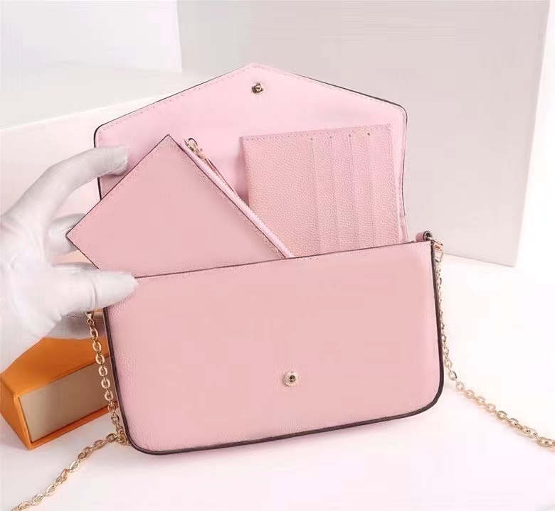 Designer purse women bags handbag wallet on chain embossed woc crossbody bag luxurious bags sling bag Woman Bags dicky0750 felicie lady portefeuille m61276
