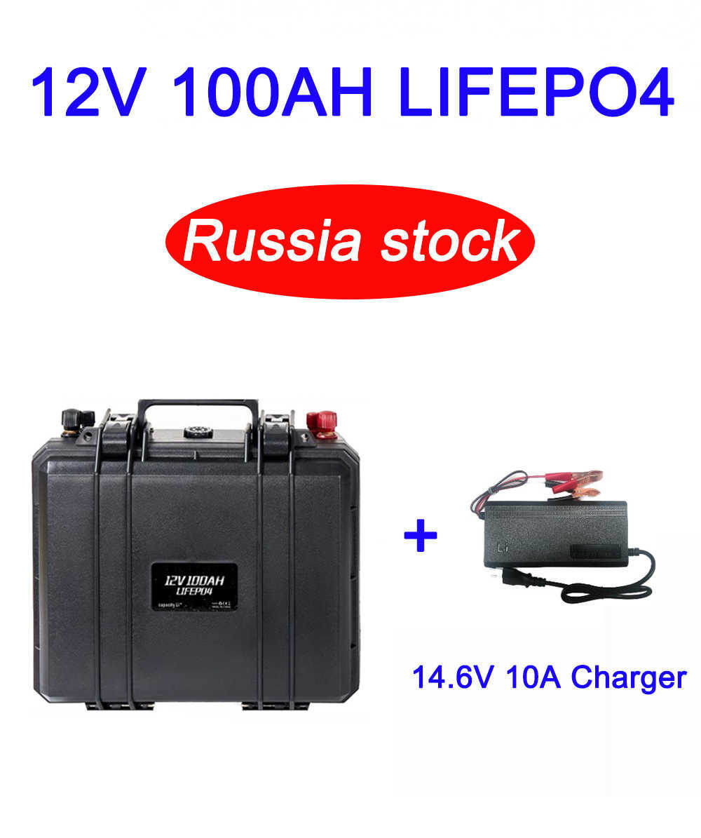 12V 100AH ​​LIFEPO4 Batterijpakket Oplaadbare lithiumijzerfosfaatbatterij voor camping Boat RV Golfkar Solar Inveter