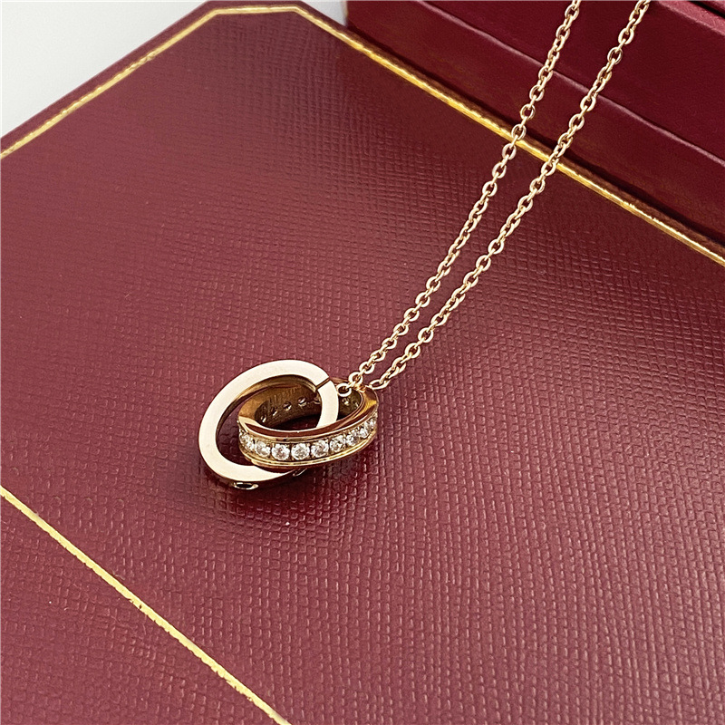 Classic Designer Oval Round Pendant Chain Nacklace Silver Rose Gold Necklace Jewelrys Bracelets Set Plated letter simple Luxury Pendants Titanium chain jewelry