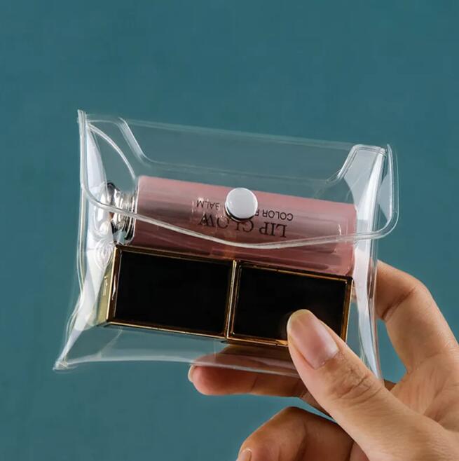 Makeup Bag Clear Organizer Kosmetiska väskor Travel Portable Brush Case Storage PVC Transparent Pen Bag Badrums tvättväska