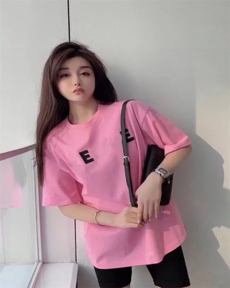 T-Shirt Letter Print Pure Cotton Crewneck Couple Short Sleeves Casual Hundred Match Men T Shirt And Women Short Sleeves Of The Same Style