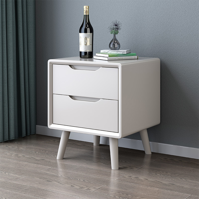 Simple modern bedroom, solid wood mini nightstand support customization