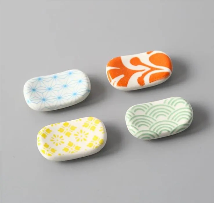 Supporto bacchette giapponesi Rettangolo Poggia bacchette in ceramica Supporto bacchette cuscino colorato Supporto posate carino dh86