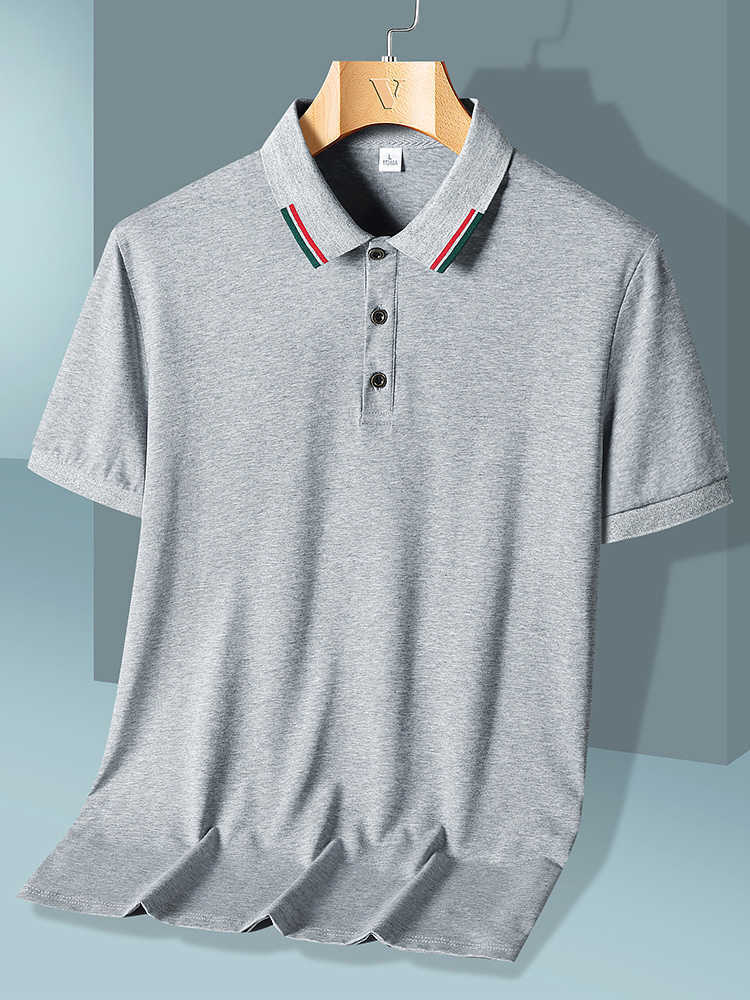 Herrpolos bomullspolo skjortor lyx varumärken sommar kortärmad andning klassisk smal fit casual polo wear tee skjorta stor storlek 8xl