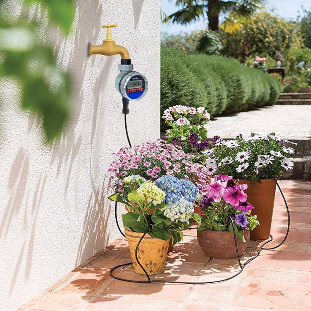 Autres fournitures de jardin Affichage LCD automatique Minuterie d'arrosage Électronique Maison Jardin Vanne à boisseau sphérique Minuterie d'eau pour contrôleur d'irrigation de jardin # 21026 G230519