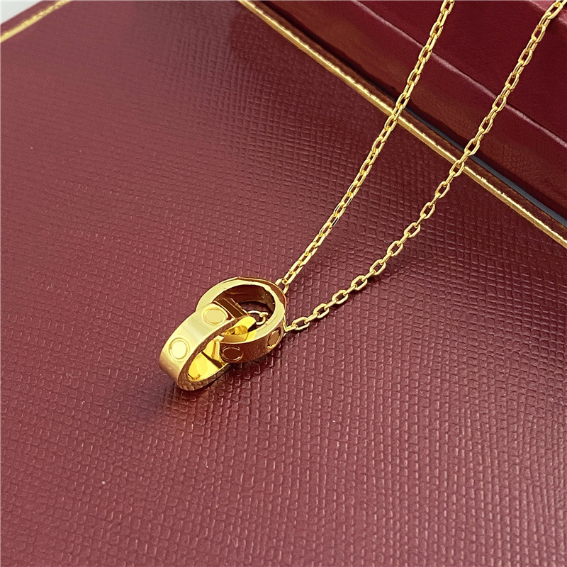Classic Designer Oval Round Pendant Chain Nacklace Silver Rose Gold Necklace Jewelrys Bracelets Set Plated letter simple Luxury Pendants Titanium chain jewelry