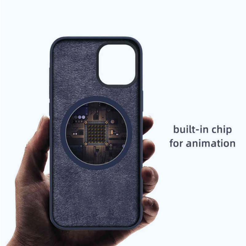 Luxuriöse PU-Silikon-Magnet-Handyhülle mit Animation, magnetische Leder-Handyhülle für iPhone 13 13 Pro Max Mini