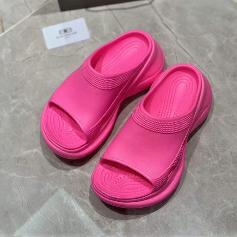 Moda kadın crocss terlik sandaletler yaz aile slip platform düz kaydırıcılar İtalya rafine oniks reçine deri tasarımcı gündelik konfor romanty flip floplar eu 35-42