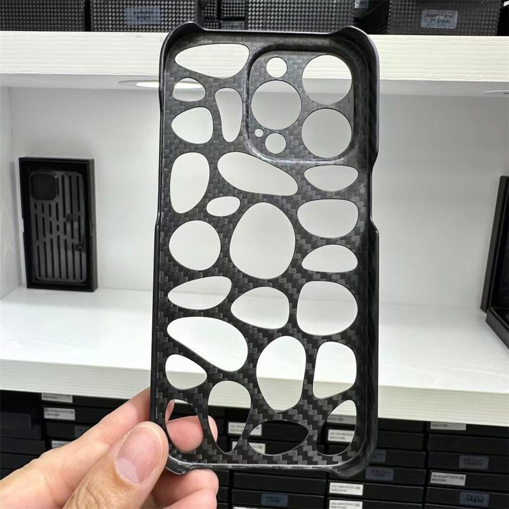 Étui mince en aramide en fibre de carbone véritable à l'épreuve des balles pour iPhone 14 Pro Max 14Pro couverture d'armure forgée irrégulière