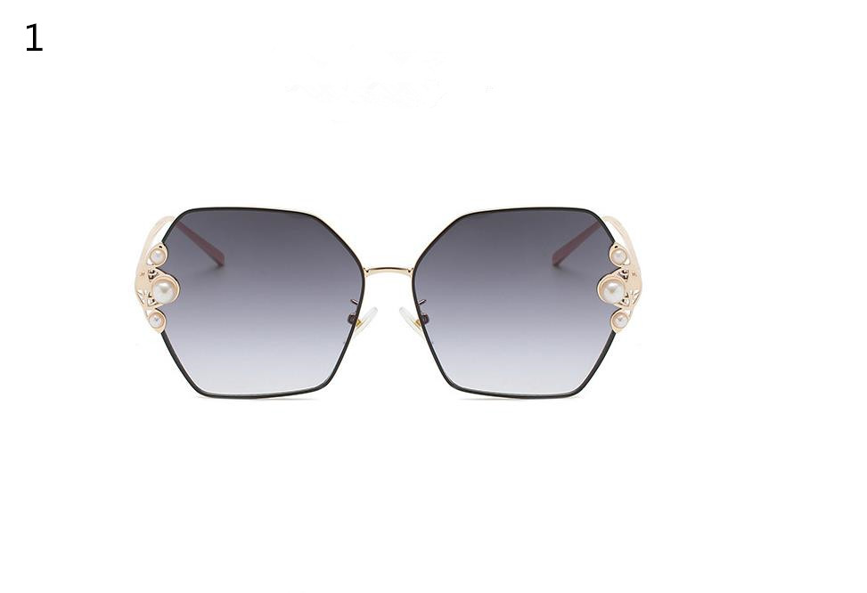 Sunglasses Frame Luxury Women Pearl Square Fashion Shades UV400 Vintage Glasses 298v