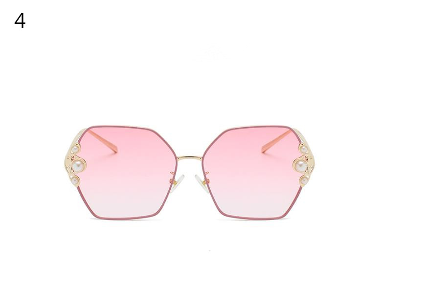 Güneş gözlükleri çerçeve lüks kadınlar inci kare moda tonları UV400 vintage gözlük2075