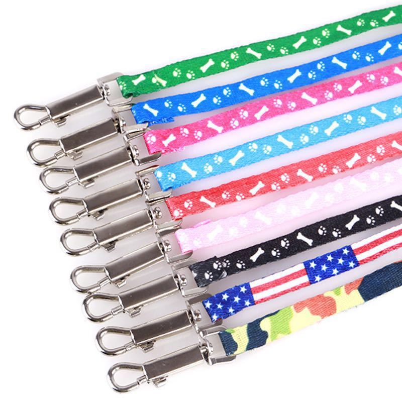 1.0*120cm Dog Harness Leashes Nylon Printed Adjustable Pet Collar Puppy Cat Animals Accessories Pet Necklace Rope Tie Pet Supplies Q93