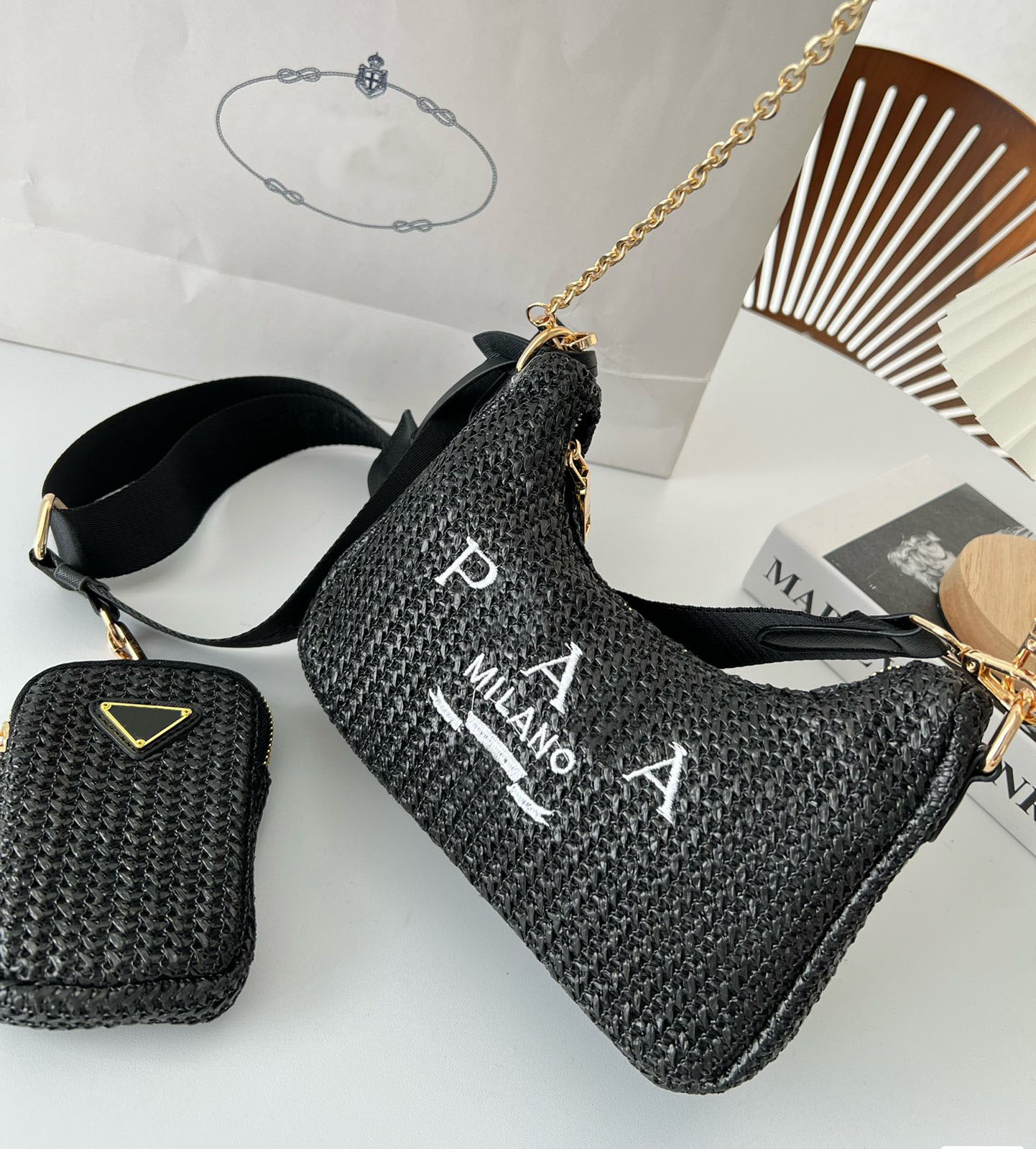 designer bags Woman Straw Bags Nylon shoulder bags Hobos Handbags underarm bag Chain Purses Designer Crossbody Baguettes Lady Small Totes