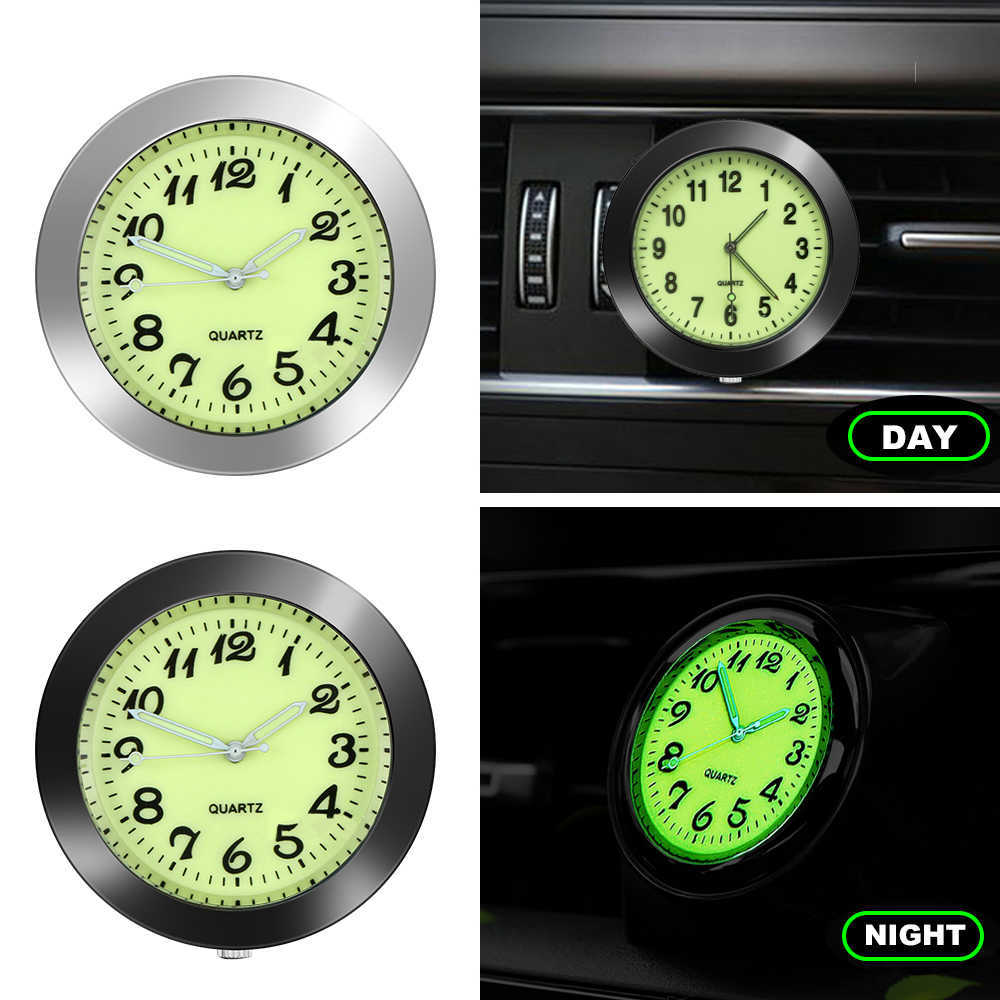 Carro mini moda luminosa relógio de carro automóveis interno stick-on relógio digital mecânica relógios de quartzo acessórios de ornamento automático