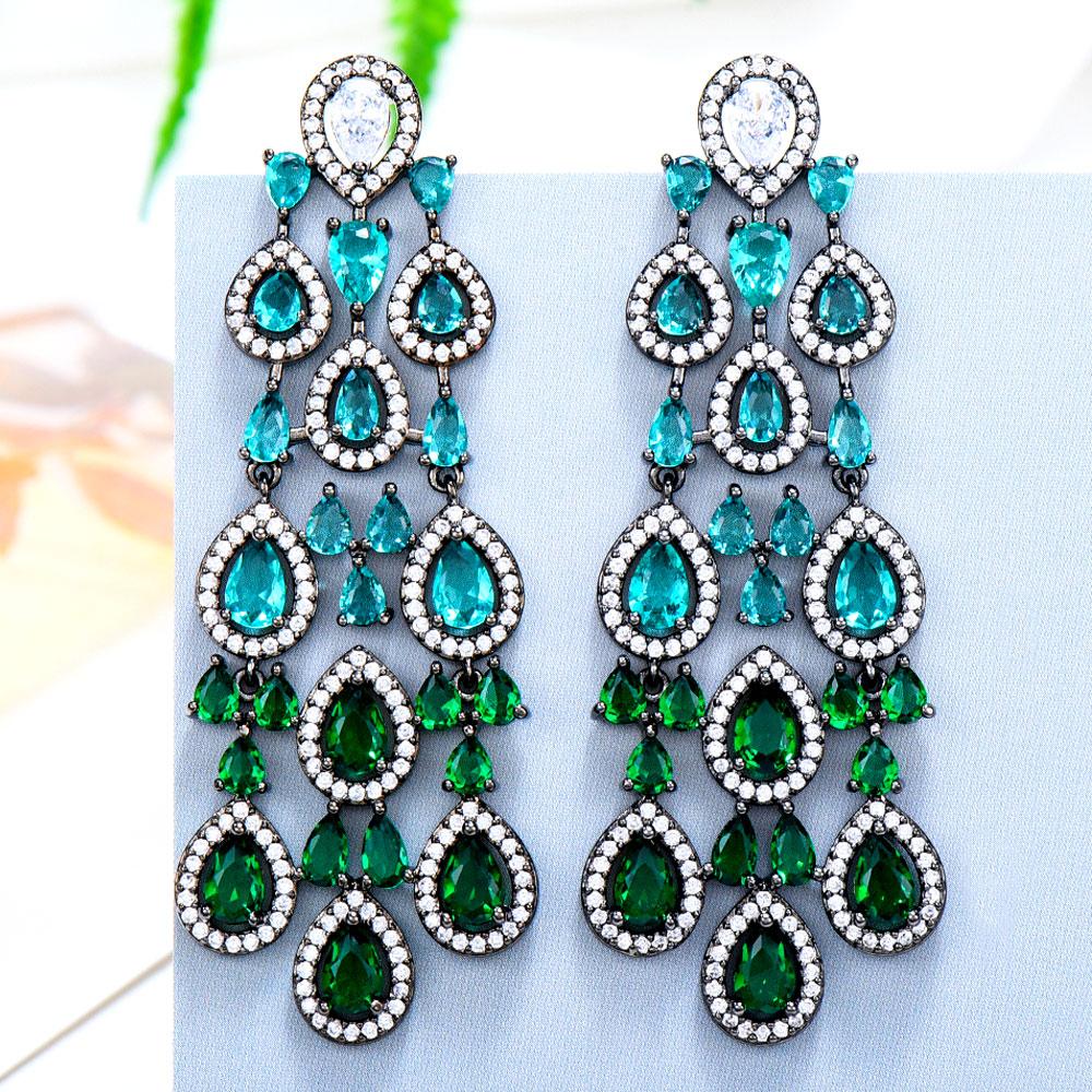 Knot Godki Trendy Celebrity Favorit Cubic Zirconia Women Drop Dangle Earrings For Wedding Tassel Earrings Pendientes Mujer Mod 2022