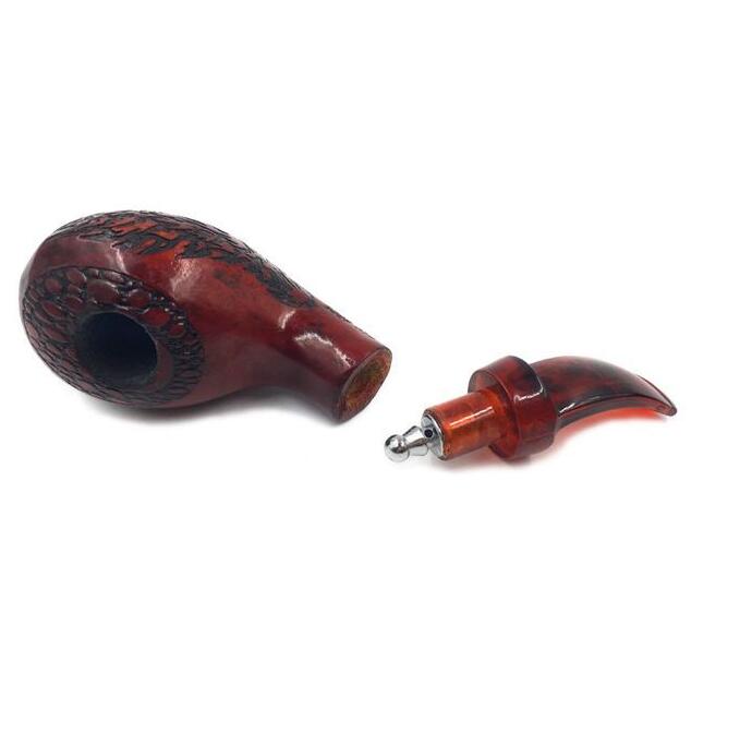 Dernière pipe à fumer en bois rouge avec des modèles de support Cigarette de tabac en acajou Filtre à base de plantes Conseils Tuyaux Accessoires d'outils