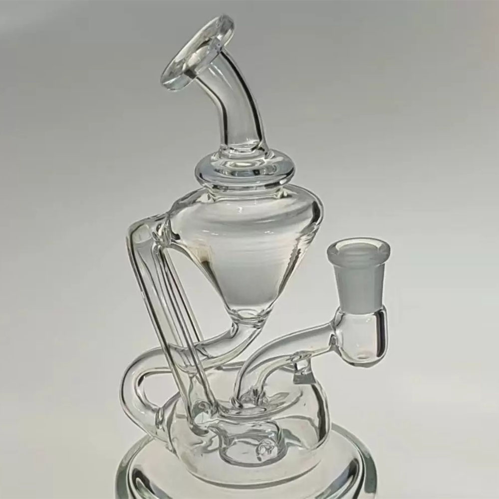 Mini bong ad acqua in vetro narghilè gorgogliatore riciclatore tubi di fumo pipa con manico olio Dab Rig accessorio erbe secche