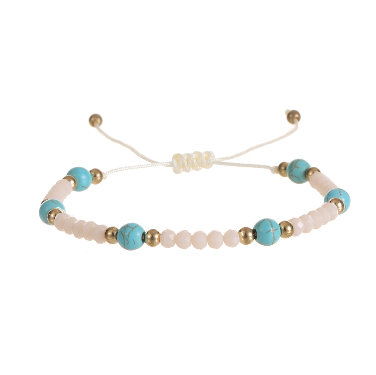 Boho Coloré Verre Perles De Riz Corde À La Main Yoga Tressé Turquoise Perlé Strand Bracelet Yoga Bijoux