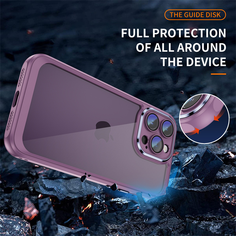 Dubbele kleur anti-drop Clear Acryl Telefoonhoesjes voor iPhone XR 11 Pro Max 12 13 14 Pro Max Hard PC Soft TPU Bumper Ingebouwde camera Lens Protector Schokbestendige cover