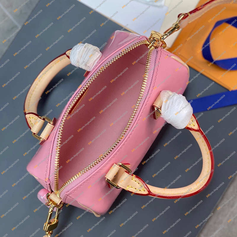 Дамская мода повседневная дизайна роскошная SP Nano Boston Патентная кожаная сумка с кросс -кузово