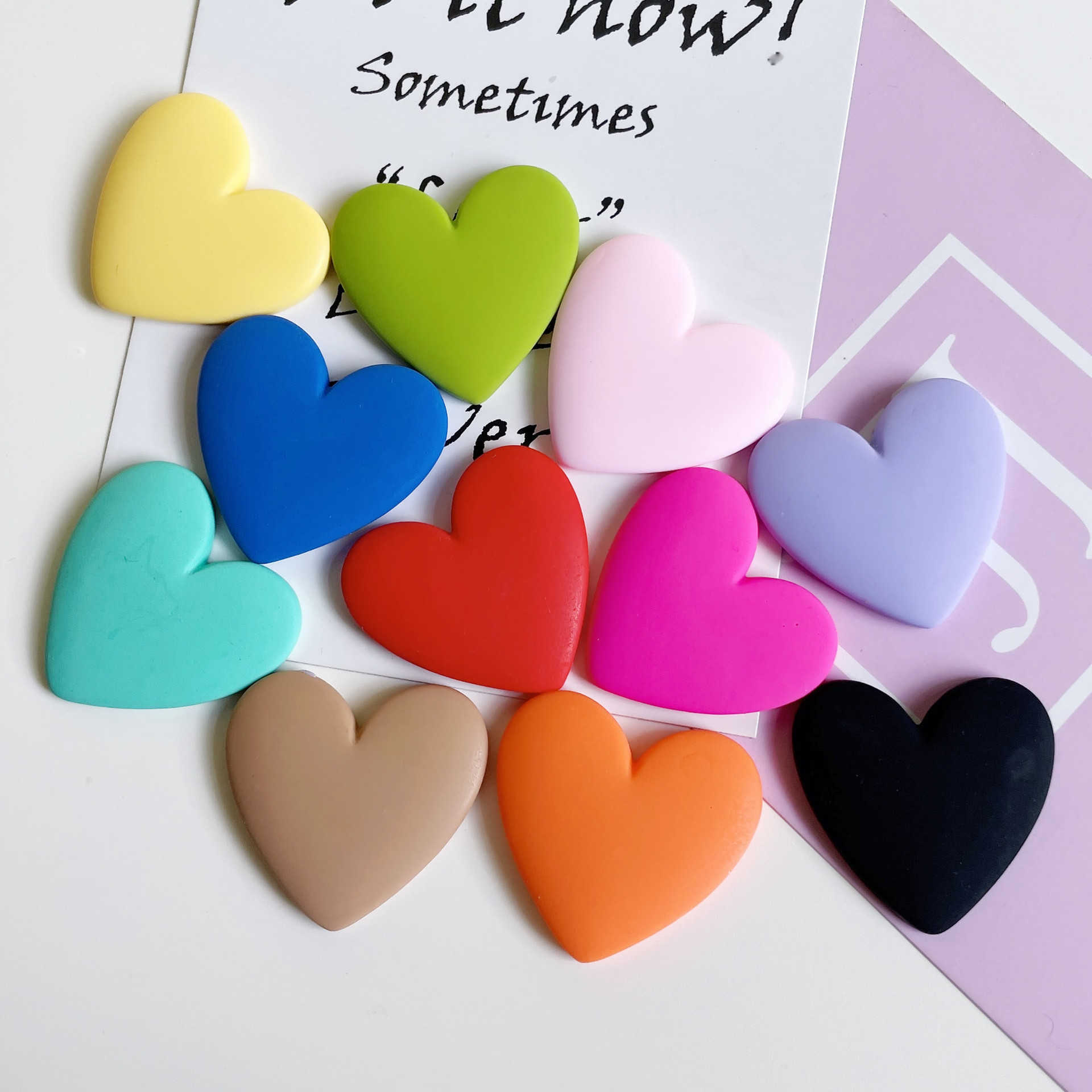 Novelty Items Kawaii Flatback Resin Heart Cabochon DIY Cake Handmade Hair Bow Decoration Headwea Accessories G230520