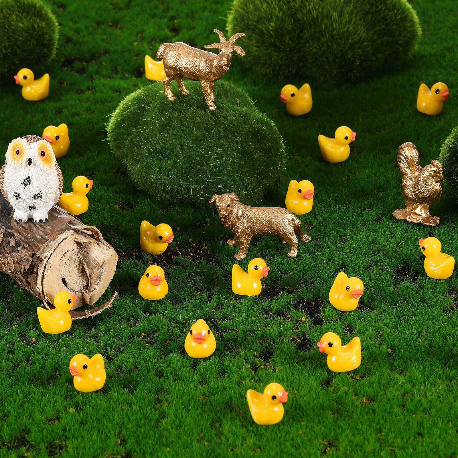 Articles de nouveauté 50 / Mini Résine Ornement de canard jaune Figurines miniatures Tiny Duck Micro Fée Jardin Paysage Aquarium Dollhouse G230520