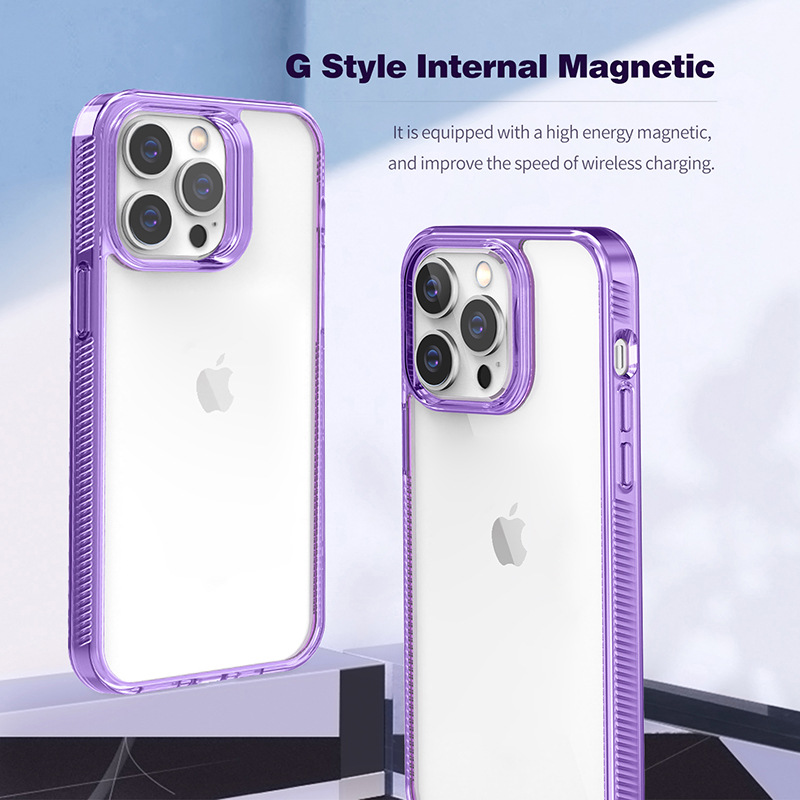 Custodie antiurto in acrilico trasparente antiscivolo ispessito trasparente da 2,0 mm Iphone 11 12 Pro Max 13 Pro 14 plus 14 Pro Max Hybrid Hard PC Soft TPU Bumper Back Covers