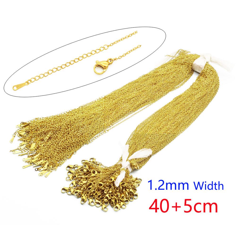 Halsband 100st/parti bulk grossist 304 rostfritt stål kabel länk rolo kedjehalsband för diy smycken som gör silver guld 4550 cm kvinnor c