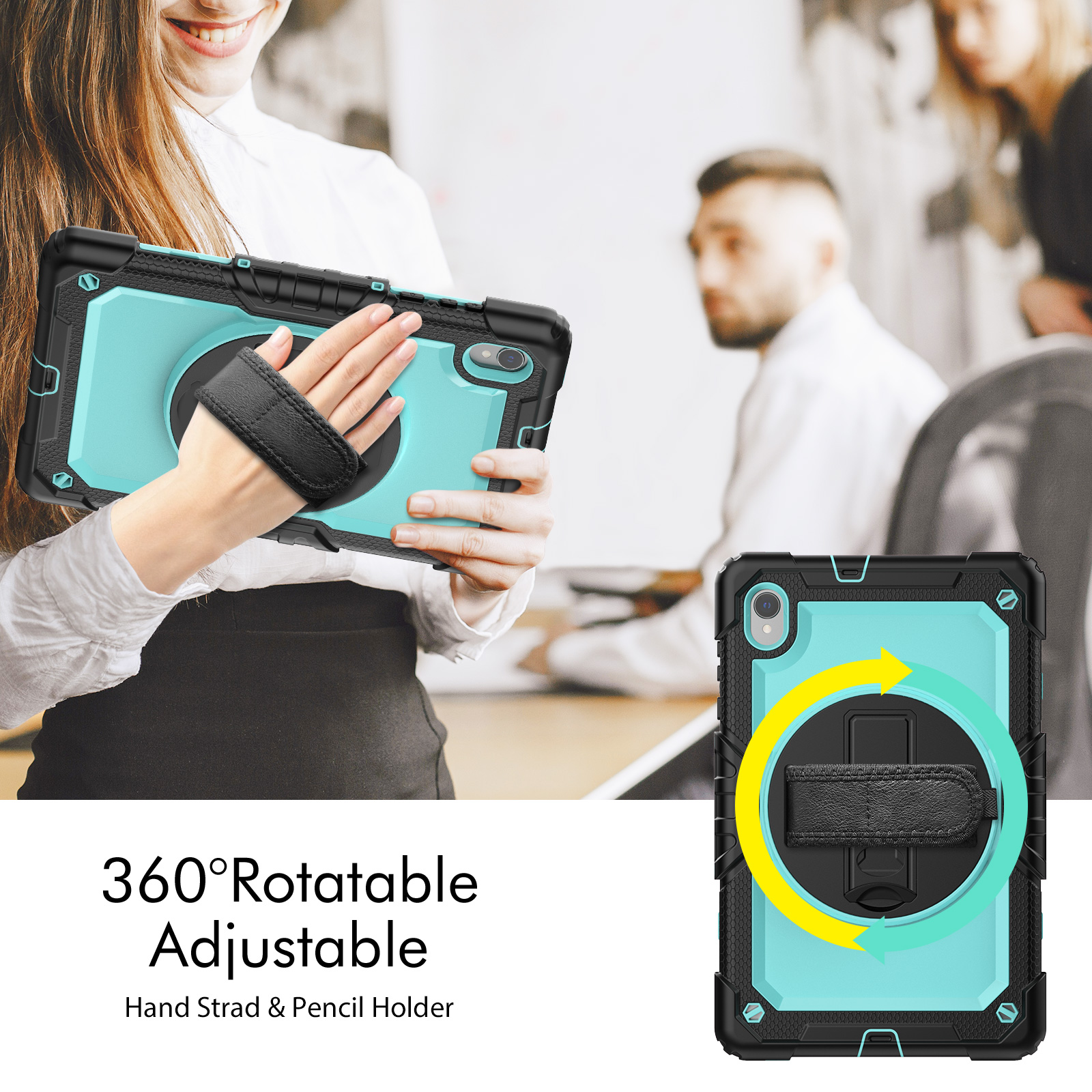 360 Rotation Silikontablettfodral för Lenovo Tab M10 10.2 TB-360X TB-328F M10 Plus 10.6 10.3 M8 8inch 8505F Socktät stativskydd