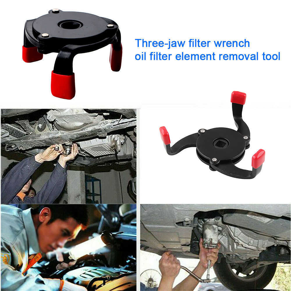 Car 3 Jaw Oil Filter Wrench Tool for Auto Car Repair Adjustable Two Way Oil Filter Removal Key Automobiles Filters Repairing Tools