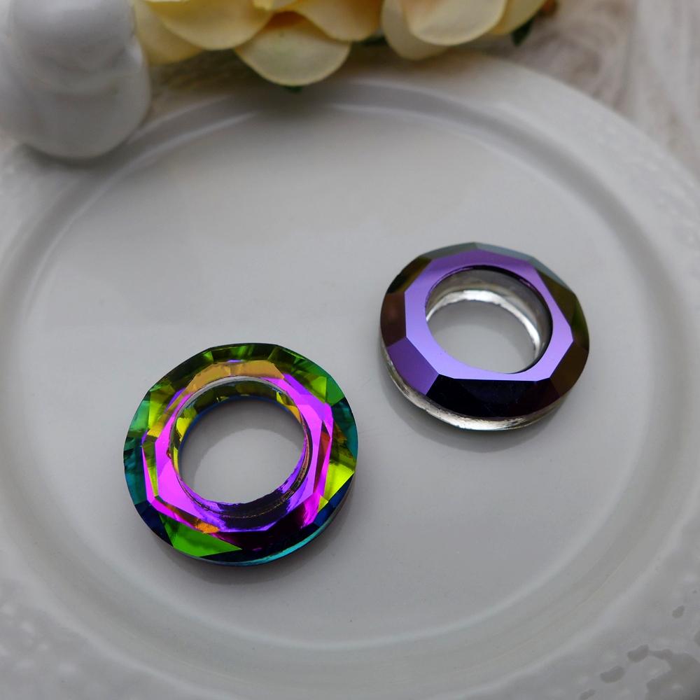 Componenten 20 mm cirkel kristal hanger ronde charme voor doe -het -zelf sieraden maken ketting oorbellen glas connector kralen vinden groothandel 's