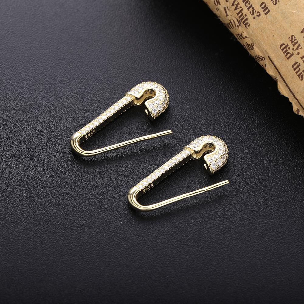 Stud Slovecabin Micro Pave Épingles de sécurité Pulse Oreille Manchette Boucle d'oreille unique en argent sterling 925 avec CZ Design original 2019 Bijoux simples