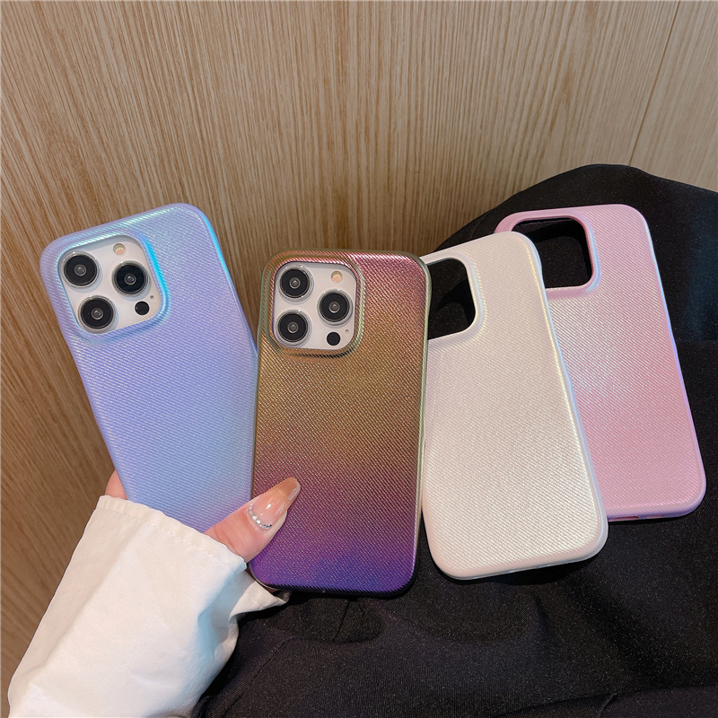 Luxury Gradient Color Vogue Phone Case för iPhone 14 13 12 11 Pro Max Hållbar Slim Full Protective Soft Bumper Vintage Leather Back Cover Stuff