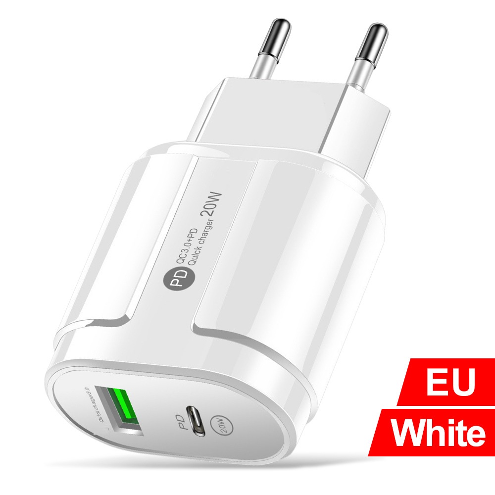 Chargeur rapide PD à double Ports 5V, 2,4 a, 12W, USB-C, adaptateurs d'alimentation de Type c, pour IPhone 12, 13, 14, 15, Samsung, htc, lg, téléphone android