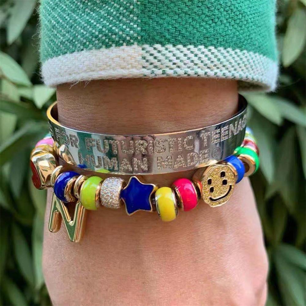 Bracelets Tai Chi Smiley Face Star Bracelet Tendance Couple Kanye Émail Mode Niche Design HipHop Street AllMatch Bijoux Cadeau