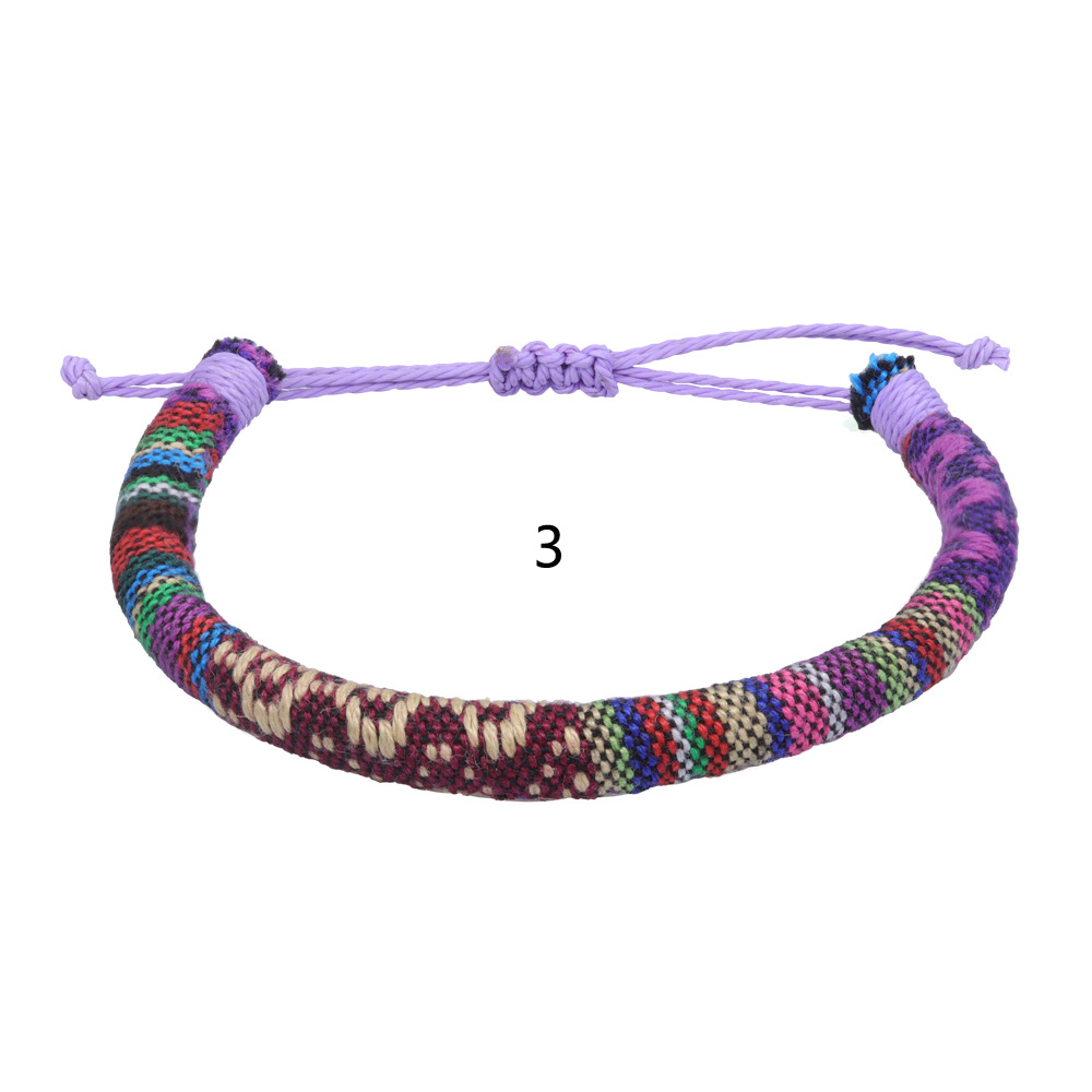 Bracelet d'amitié coloré Bracelet tissé bohème Accessoires de mode de vacances pour femmes