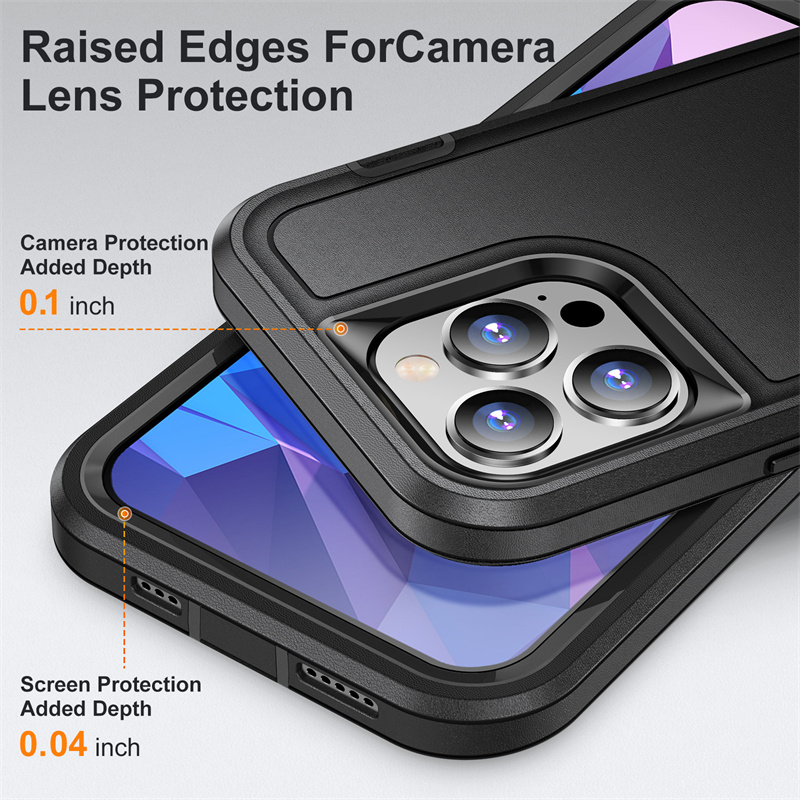 3in1 Military Heavy Duty Kickstand Phone Cases For iPhone 14 Pro Max 13 12 11 Pro Max XR XS 7 8 PLUS Samsung S22 S22 plus S23 S23 Ultra Hard PC Soft Silicone Shockproof Cover