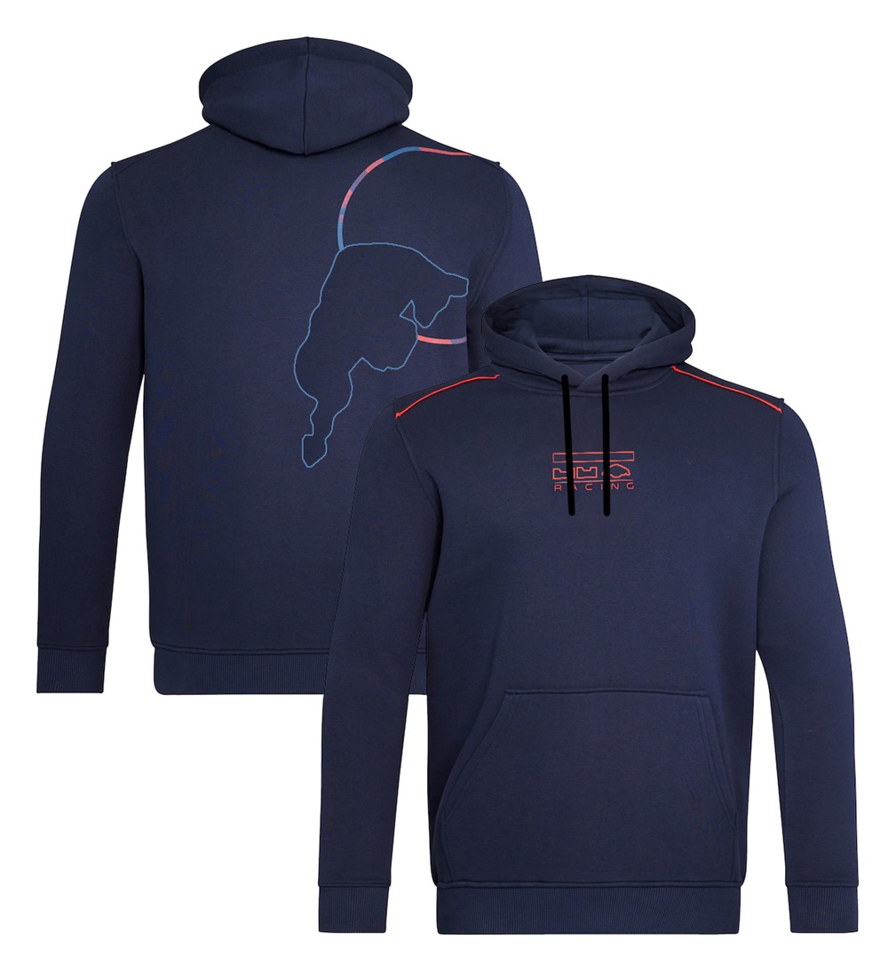 2023 Nuevo traje de carreras del equipo F1 Chaqueta con capucha Fórmula 1 Chaqueta con capucha y cremallera Sudadera deportiva informal de gran tamaño para hombre Sudadera con capucha